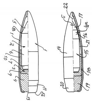  Варианты бронебойных пуль, разработанные компанией Nammo Vanäsverken AB (US Patent 6 286 433 от 11.09.2001 г.)
