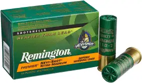 Патрон Remington Premier Hevi-Shot Nitro-Magnum кал.12/76 дробь № 2 (3,75 мм) навеска 42,6 грамм/ 1 1/2 унции. Нач. скорость 396 м/с.