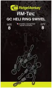 Вертлюжок RidgeMonkey RM-Tec Quick Change Heli Ring Swivel #8 (8 шт/уп)