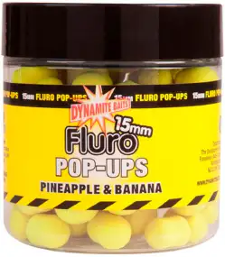 Бойлы Dynamite Baits Fluro Pop-Ups Pineapple & Banana 12mm