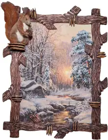 Чучело Чернышенко И.Е. ФОП "Белка" с картиной "Водяная мельница зимой"