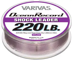 Шоклідер Varivas Ocean Record Shock Leader 50m (фіолет.) #40/1.050mm 150lb/68.038kg