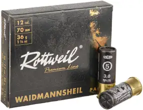 Патрон Rottweil Waidmannsheil Pappe кал. 12/70 дробь № 5 (3,0 мм) навеска 36 г
