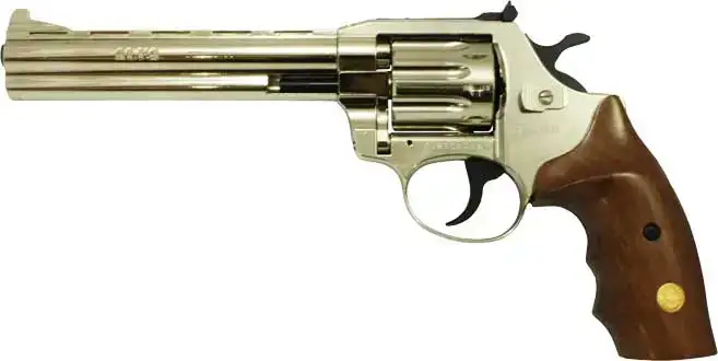 Револьвер флобера Alfa 461 mod.461 6" Никель. Рукоять №6. Материал рукояти - дерево