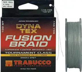 Шнур Trabucco Dyna-Tex Fusion Braid 100m (серый) #1.2/0.20mm 22lb/9.98kg