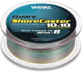 Шнур Varivas Shore Caster 10x10 Max Power PE 200m (multicolor) #0.8/0.148mm 16.7lb