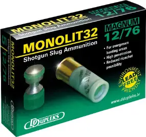Патрон D Dupleks Monolit 32 Magnum кал. 12/76 пуля Monolit масса 32 г