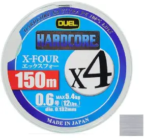 Шнур Duel Hardcore X4 150m #1.0/0.171mm 18lb/8.0kg ц:white
