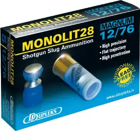 Патрон D Dupleks Monolit 28 Magnum кал. 12/76 куля Monolit маса 28,4 г