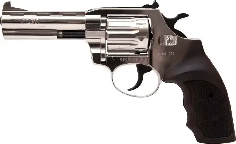 Револьвер флобера Alfa mod.441 4" Никель. Рукоять №5. Материал рукояти - пластик
