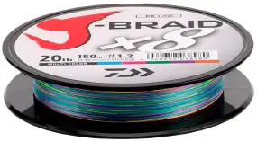 Шнур Daiwa J-Braid X8 150m (Multi Color) 0.13mm 18lb/8.0kg