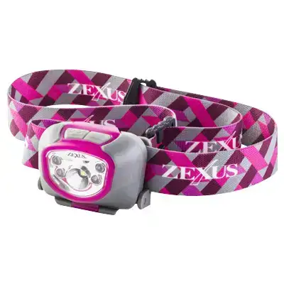 Ліхтар налобний Zexus ZX-260 FP 180 lm ipx 4 к:pink