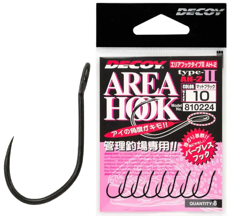 Крючок Decoy Area Hook II Mat Black 12, 8 шт/уп