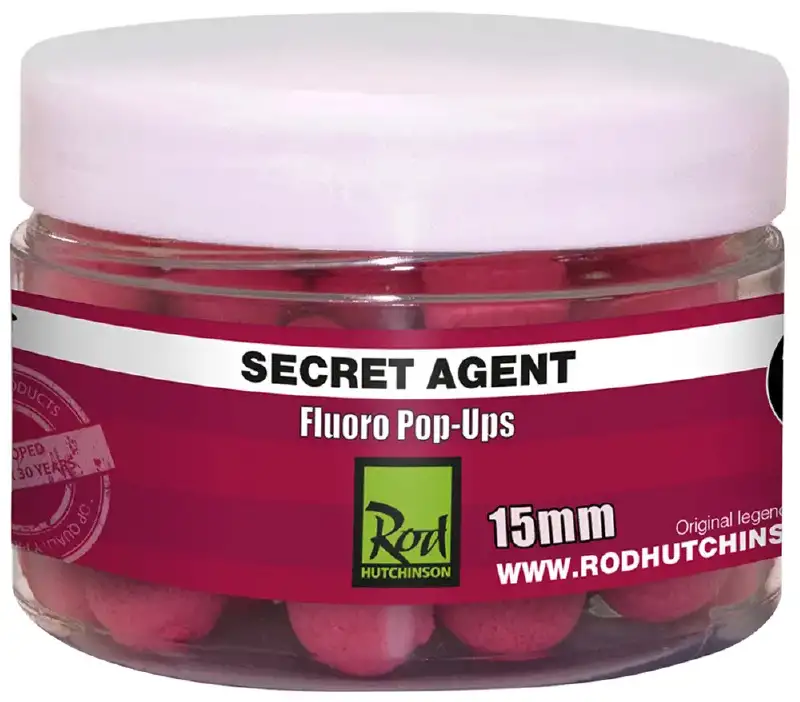 Бойлы Rod Hutchinson Fluoro Pop Ups Secret Agent with Liver Liquid 15mm