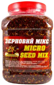 Зерновая смесь 3KBaits Зерновий Микс Micro Seed Mix (натуральний) ведро/банка 3л