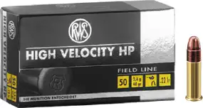 Патрон RWS High Velocity HP кал .22 LR пуля LHP масса 40 гр (2.6 г)