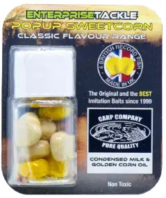 Искусственная насадка Enterprise tackle Classic Popup Sweetcorn Condensed Milk & Golden Corn Oil Yellow & White (Carp Company)