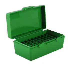 Коробка для патронів MTM кал. 7,62x25; 5,7x28; 357 Mag. Кількість - 50 шт. Колір - зелений