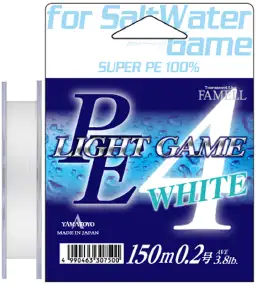 Шнур Yamatoyo PE Light Game 150m (White) #0.4 7lb