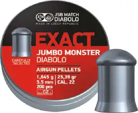 Кулі пневматичні JSB Diabolo Exact Jumbo Monster. Кал. 5.52 мм. Вага - 1.64 г. 200 шт/уп