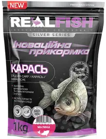 Прикормка Real Fish Silver Series Карась Малина 1kg