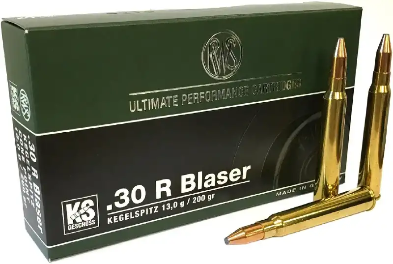 Патрон RWS кал. 30 R Blaser пуля KS масса 13 г
