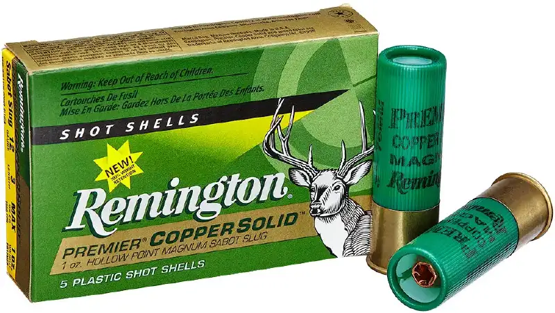 Патрон Remington Premier кал.12/76 пуля Copper Solid масса 28,4 грамма/ 1 унция. Нач. скорость 472 м/с.