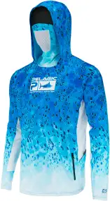 Реглан Pelagic Exo-Tech Hooded Fishing Shirt Blue Dorado