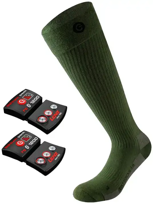 Носки Lenz Heat 4.0 с зарядным устройством 39-41 Зеленый