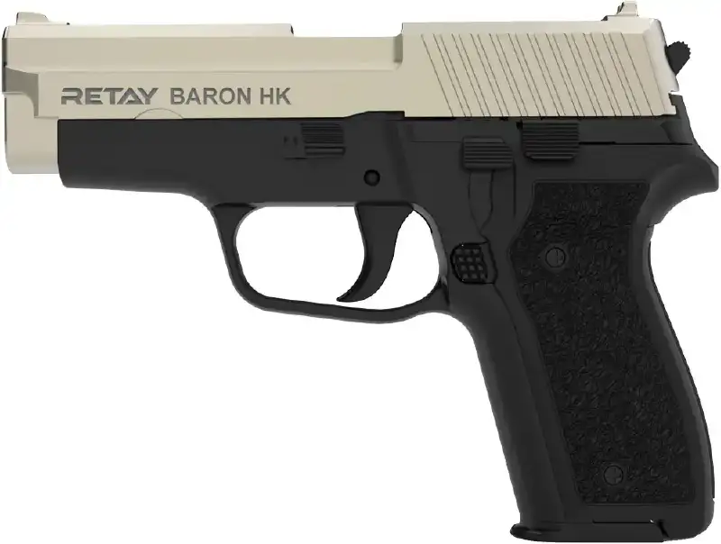 Пистолет стартовый Retay Baron HK кал. 9 мм. Цвет - Black/Satin.