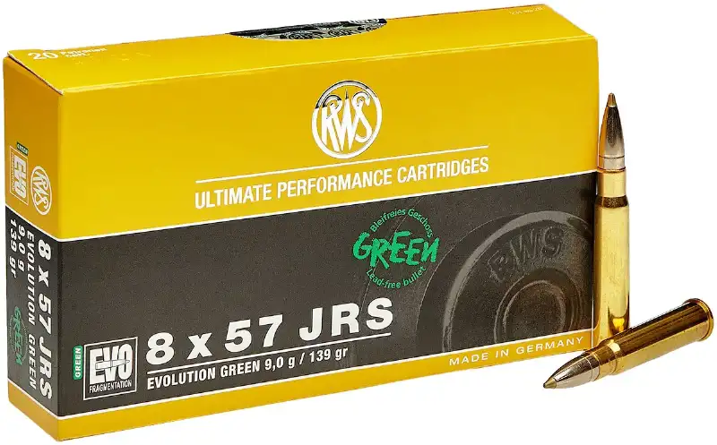 Патрон RWS кал. 8x57 JRS пуля EVO Green масса 9.0 г/139 гран