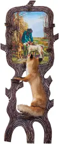 Чучело "Лис" и картина "Охотник с собаками" (больш.)