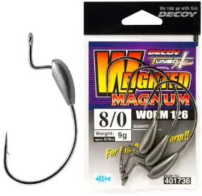 Крючок Decoy Worm126 Weighted Magnum (3 шт/уп)