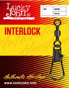 Вертлюжок с застежкой Lucky John Interlock №14 12кг (10шт/уп)