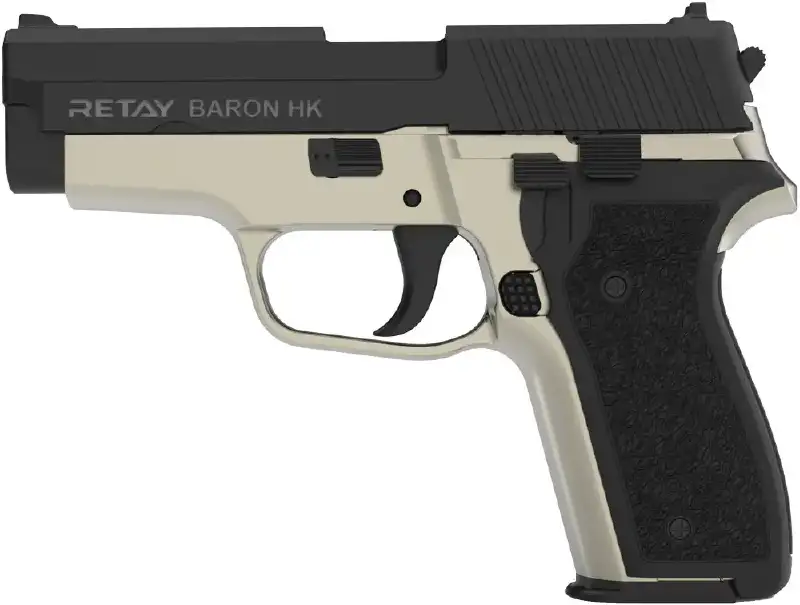 Пистолет стартовый Retay Baron HK кал. 9 мм. Цвет - Satin/Black.