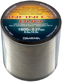Леска Daiwa Infinity Duo Carp 1210m (чернно-зелен.) 0.31mm 16.8lb/7.6kg