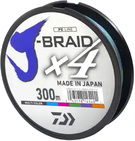 Шнур Daiwa J-Braid X4E 300m (Multi Color) 0.13mm 13lb/5.9kg