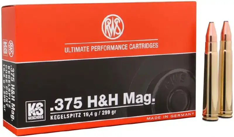 Патрон RWS кал .375 H&H Mag пуля KS масса 19.4 г