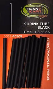 Термоусадочная трубка Технокарп Shrink Tube Black 2.5мм (10шт/уп)
