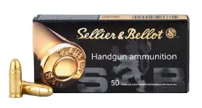 Патрон Sellier & Bellot кал. 9 мм Browning Court /380AUTO куля FMJ маса 6 г/92 гр