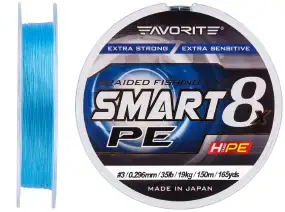 Шнур Favorite Smart PE 8x 150м (sky blue) #3/0.296 mm 35lb/19kg