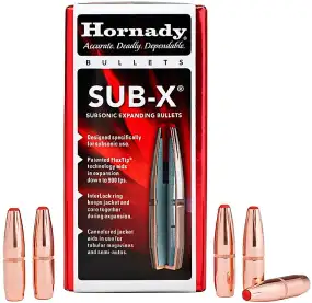 Пуля Hornady SUB-X кал. 30 масса 190 гр (12.31 г) 100 шт