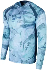Реглан Pelagic Vaportek Hooded Fishing Shirt Blue