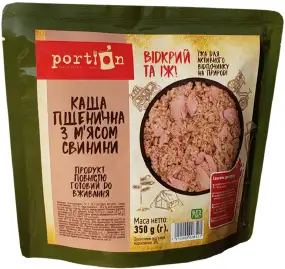 Готовое блюдо Portion Каша пшеничная с мясом свинины 350 г