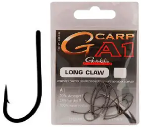 Крючок карповый Gamakatsu A1 G-Carp Long Claw P.T.F.E. Grey (10шт/уп)