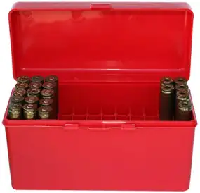 Коробка MTM RM-60 на 60 патронів кал. .22-250 Rem; .243 Win; 7,62x39 і .308 Win. Колір - червоний.