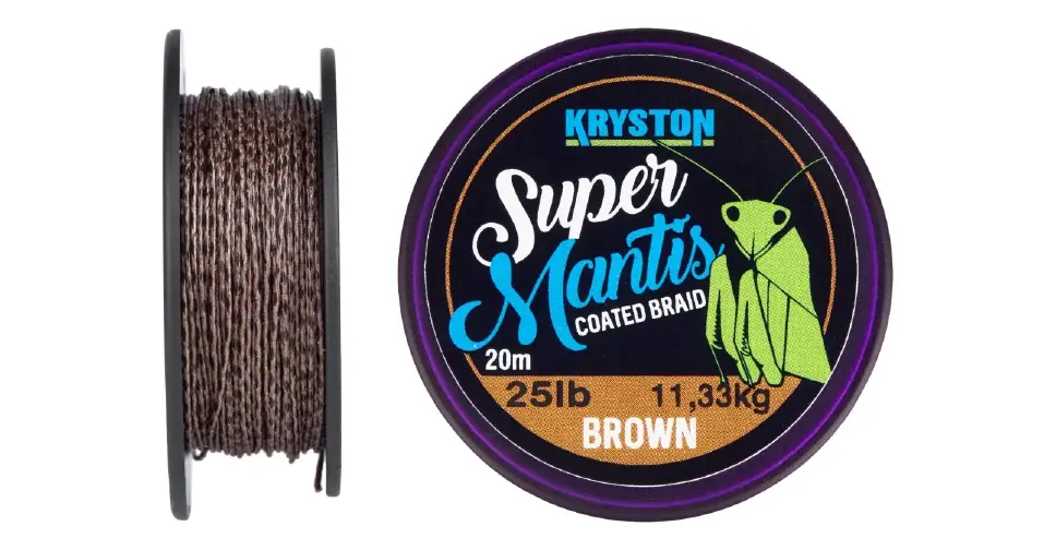 Поводковый материал KRYSTON Super Mantis Coated Braid 15 lb, 20 м Dark Silt  ―