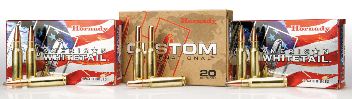  Полуоболочечными пулями InterLock компания Hornady снаряжает две линейки своих винтовочных патронов — народные American Whitetail и экспортные Custom International