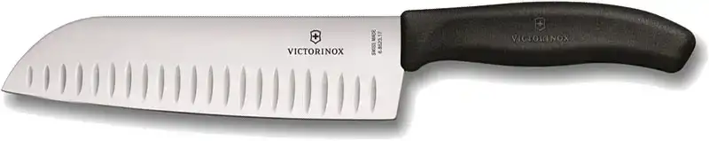 Нож VICTORINOX 6.8523.17B Santoku кухонный с воздушными карманами ц: черный