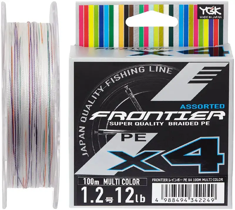 Шнур YGK Frontier X4 100m (мультіколор) #2.0/0.235mm 20lb/9.0kg